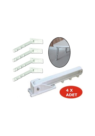 Depolife Sofra Servis Masası Sunum Sehpası İçin Plastik Katlanır Ayak 4 Ad