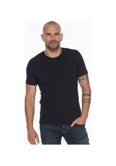 Üçlü Set T8569 Dewberry Bisiklet Yaka Erkek T-shırt-lacivert-lacivert-lacivert Lacivert-lacivert-lacivert