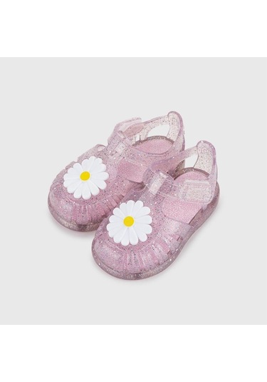 Igor Tobby Gloss Flor Çocuk Sandalet - Simli Pembe Pembe