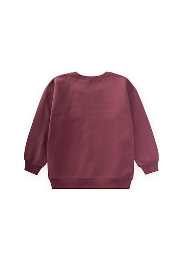 Taş Detaylı Sweatshirt 4-12 Yaş Mürdüm MÜRDÜM