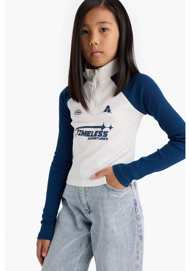 Defacto Kız Çocuk Fitted Balıkçı Yaka Slogan Baskılı Fitilli Kaşkorse Uzun Kollu Tişört E9654a825auer138 Ekru Defacto Kız Çocuk Fitted Balıkçı Yaka Slogan Baskılı Fitilli Kaşkorse Uzun Kollu Tişört E9654a825auer138 Ekru