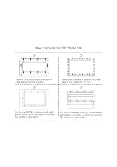 Mars 2 İçin 6 Adet Fep Film 3d Yazıcı Parçası, Mono 4k, 200x140x0,15mm