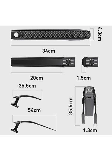 Pazly 2 Adet Yüksek Kaliteli Ayarlanabilir Bisiklet Çamurluğu - Dağ/yol Bisikletleri İçin Ön Ve Arka