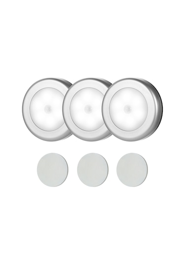 Symbee 3'lü Akıllı Hareket Ve Işık Sensörlü Led Gece Lambası, Pil İle Çalışır, Çift Taraflı Bantlı, Ch-613 Diğer