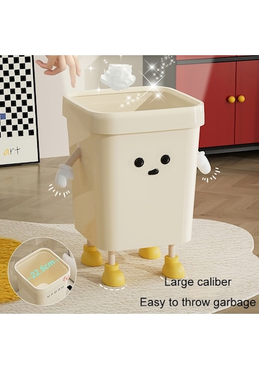 Sones Sevimli Kare Çöp Kutusu Ev Oturma Odası Banyo Çöp Kutusu, Stil: 7l Ayaklı Beyaz Diğer