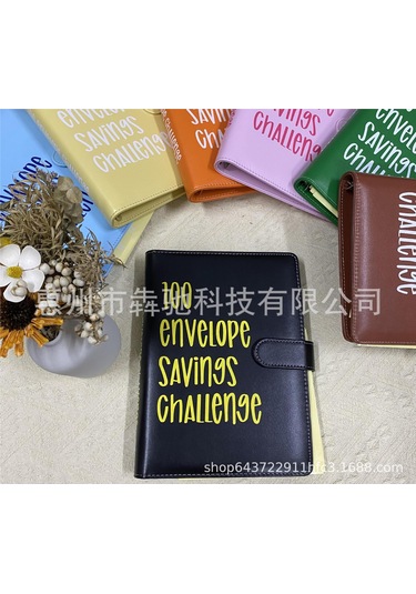 Teltree A5 100 Günlük Tasarruf Çalışması Defteri - Siyah Deri, Beyaz Yazı, 25 İç Sayfa, Ofis Kullanıma Uygun, Dayanıklı Malzeme