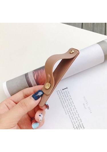 Kahverengi Akıllı Telefon İçin Ayarlanabilir Basit Renkli Silikon Taşınabilir Stand Tutucu Telefon Braketi