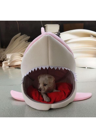 Homyl Köpekbalığı Şekli Kedi Yatak Yavru Uyku