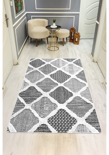 Modern Desenli Dijital Baskı Kaymaz Taban Halı H0902 Renkli