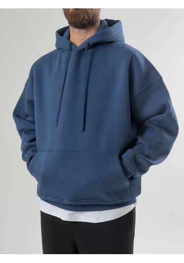 Cocopelli Erkek Şardonlu İndigo Hoodie Coc2605 Çok Renkli