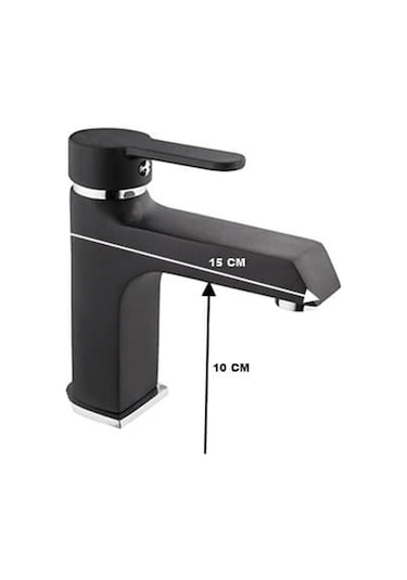 Kare Stil Mix Lavabo Bataryası Siyah 30009-K