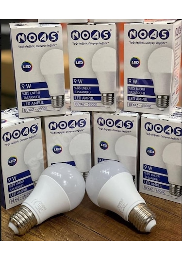 Noas 9 W Smd Led Ampul E27 Duy 510 Lm Beyaz Işık 10 Adet
