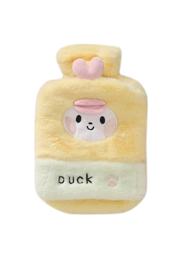 1l Sıcak Su Torbası Çift Eller Peluş Sevimli El Isıtıcı, Stil: Siyah Beyaz Köpek Yavrusu