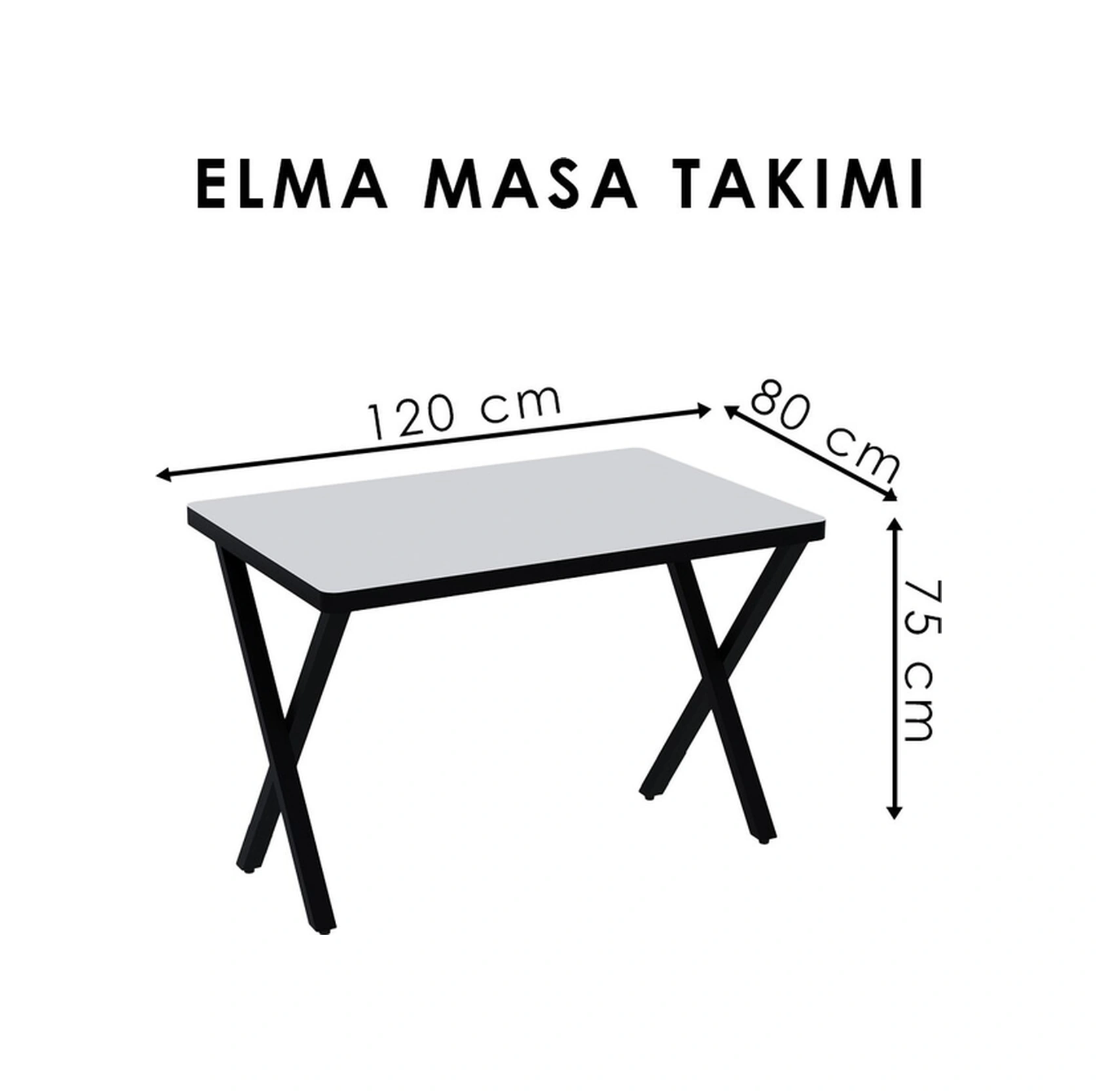 Mutfak Masa 80 X 120 Ceviz Siyah