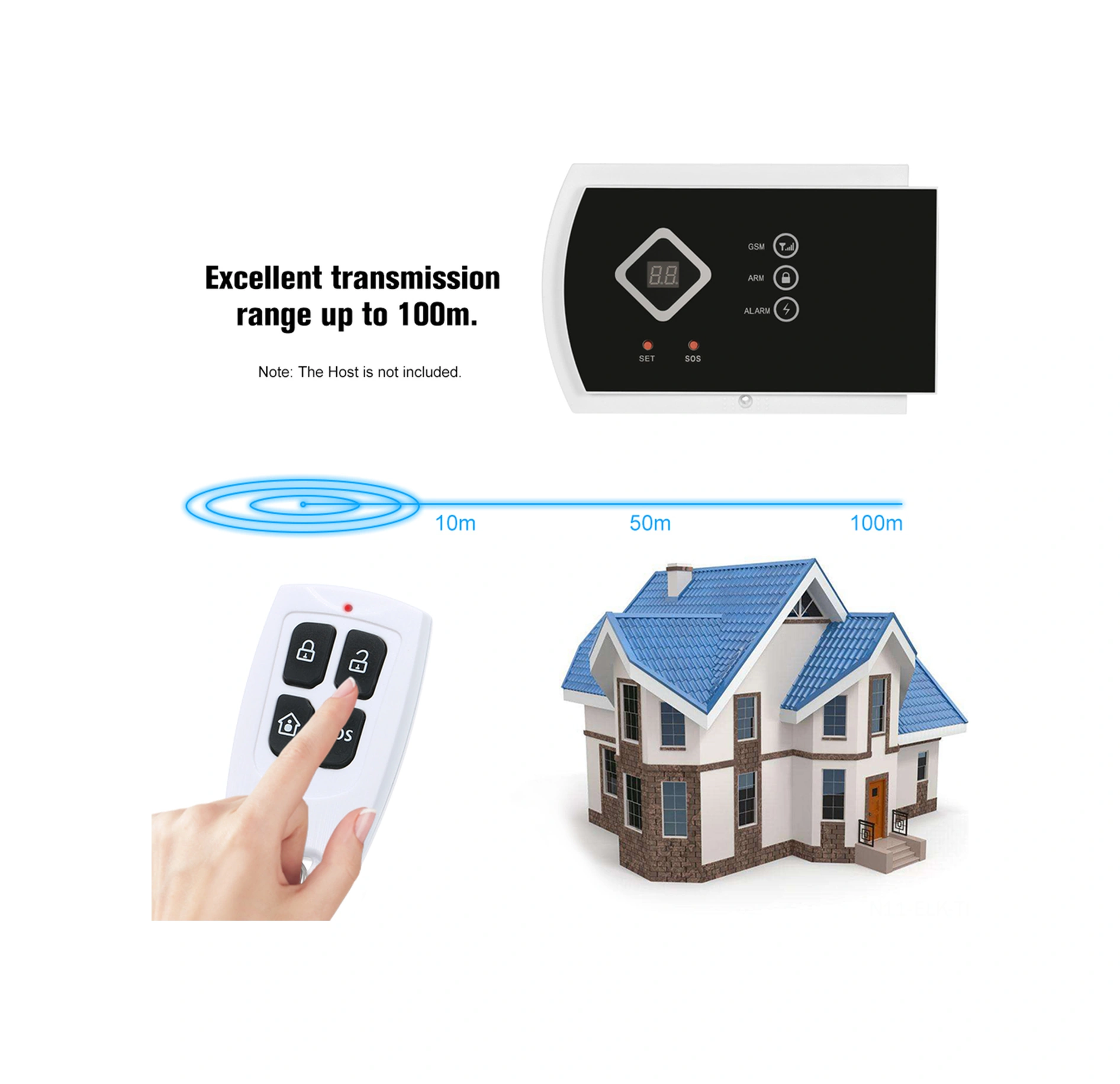 Xindoker 433mhz 1527 Protokolü 4 Tuşlu Kablosuz Kumanda Güvenlik/çözme/evde Güvenlik/acil Tuş - Ağ Geçidi İle Çalışır, Cr2032 Pil Dahil