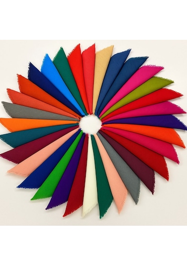 20'li Flamlı Düzrenk Dağıtmalık Hac Umre Hediyelik Çeyizlik Flamlı Pamuk Eşarp Yazma Çok Renkli