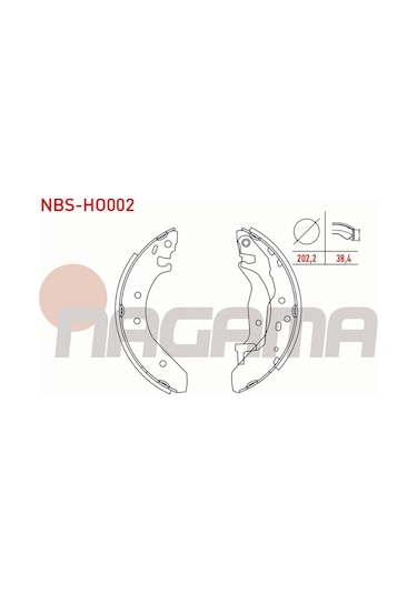 Honda Cıvıc Arka Fren Pabuç Balata Levyelı 202,2x38,4mm Gbs90830af