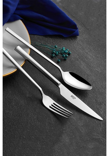 Avcı Klas 84 Parça Çatal Kaşık Bıçak Takımı Gümüş
