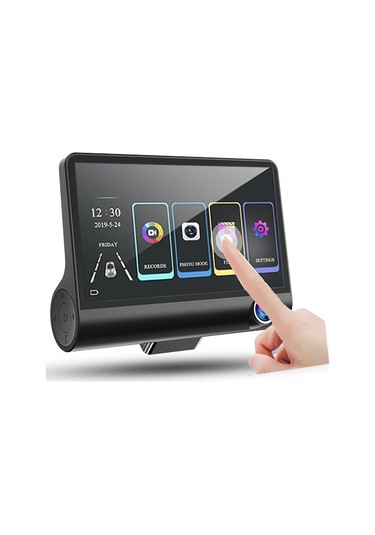 Lemestar Üç Yönlü Araç Kaydedici: Ön+iç+arka Kameralı, Hd Gece Görüşü, Geniş Açı, Geri Vites Görüntüsü, 4 İnç Tuşlu Versiyon