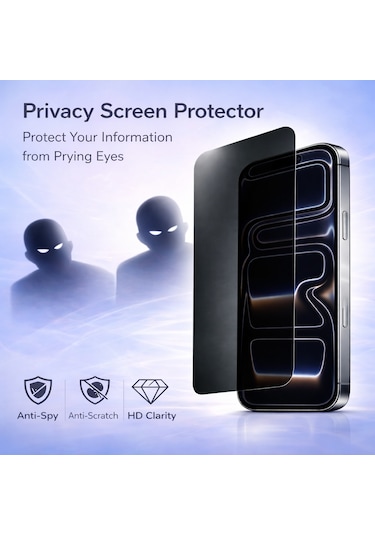 Apple iPhone 17 Pro Max Uyumlu Hayalet Ekran Koruyucu Gizli Privacy