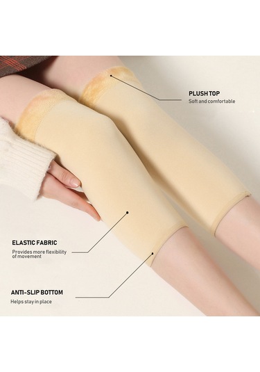 Yuntech01 Kadınlar İçin Sıcak Tutan Esnek Dizlik - Kışlık Koruma Siyah, Çift Siyah