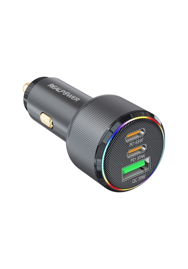 Realpower 125w Hızlı Araç Şarjı + Type-c Den Type-c Kablo Rp-cc125w Siyah