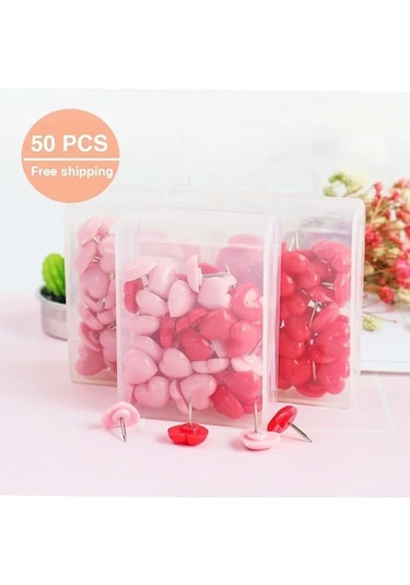 Kalp Şekli 50 Pcs Plastik Yüksek Kaliteli Mantar Kurulu Güvenlik 0.35 CM