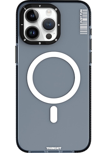 İphone 15 Pro Max Uyumlu Kılıf Magsafe Şarj Özellikli Youngkit Crystal Color Serisi Kapak Pembe