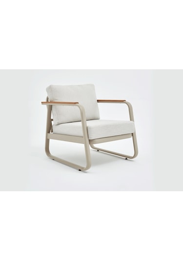 Rio Alüminyum Bahçe Oturma Grubu 3+1+1+y.üksek Sehpa - Kum Rengi Kum Beji