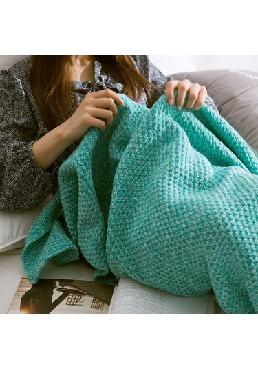 Sones Denizkızı Kuyruğu Battaniye Yetişkinler İçin Süper Yumuşak Uyku Örme Battaniyeler, Boyut: 140 X 70cm Pembe