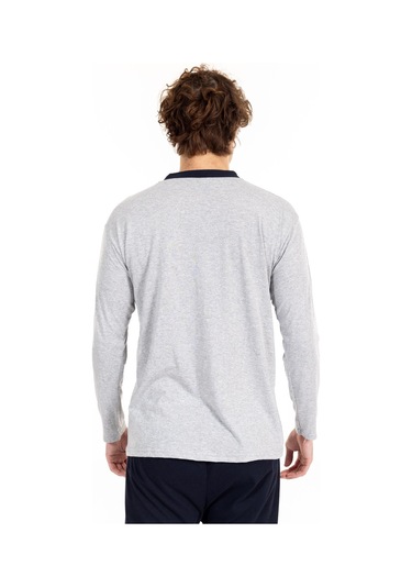 Erkek 1065 Uzun Kol Süprem Pijama Takımı Gri Gri