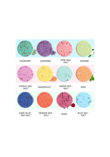 Yifomall 12 Farklı Kokulu Esansiyel Yağlı Duş Tabletleri Seti - Aromaterapi İle Rahatlama Ve Temizlik - 35g X 12 Adet Diğer