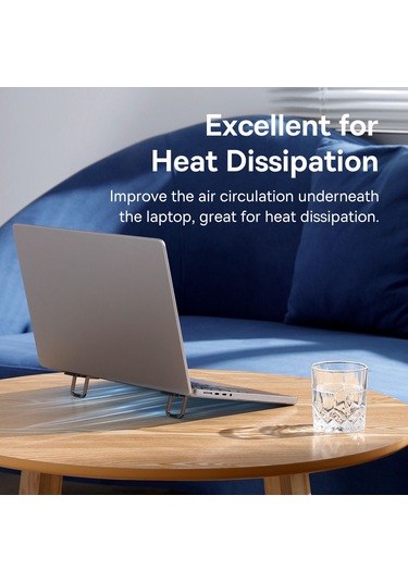 Baseus 2 Adet İnce Dizüstü Bilgisayar Kickstand Masaüstü Dizüstü Isı Dağılımı Standı Tutucu - Koyu Gri