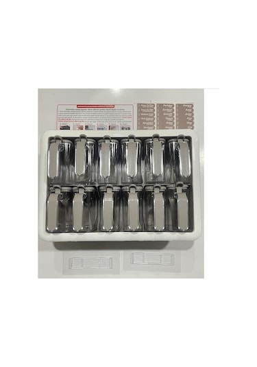 Zhlhome 12 Li Standlı Kaşıklı Baharatlık Seti Beyaz