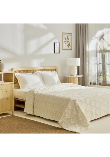 Kaşmir Home Emma Çift Kişilik Yatak Örtüsü Offwhite Beyaz