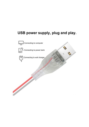 Singree Usb Led Bitki Yetiştirme Işığı, Su Geçirmez İç Mekan Hidroponik Bitki Büyütme Lambası, 60 Led'li 1 Metre Gösterildiği Gibi