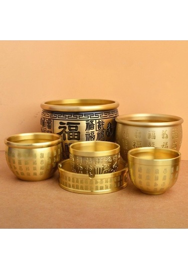 Opulentliving Suntek Hazine Kavanozu, Pirinç Sanat Heykel, 11.8cmx9cm, Ofis-ev Dekorasyonu, Hediyelik 11.8cmx9cm