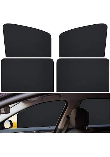 Gizlilik Araba Penceresi Güneşlik Opak Mıknatıslı Araba Perdeleri Araba Perdeleri Uyumak İçin Aileler, Bebekler Ve Çocuklar İçin Uygun, 4 Parça