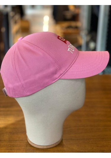 Türkiye Bayrak Nakışlı Pamuklu Unisex Cap Şapka Pembe