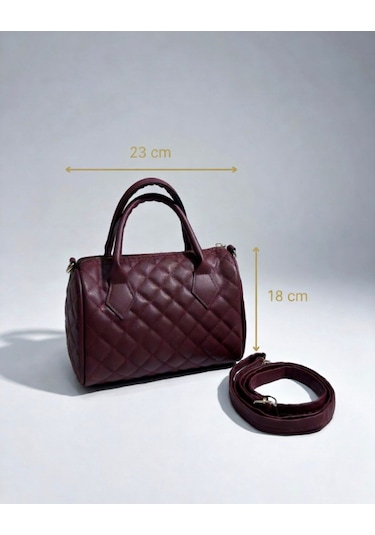 Addy Bordo Noir Quilted Kapitone Mini Varil Omuz Ve El Çantası