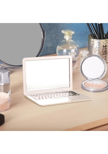 Suntek Makyaj Aynası Mini Ayna Katlanır Dizüstü Çanta Beyaz