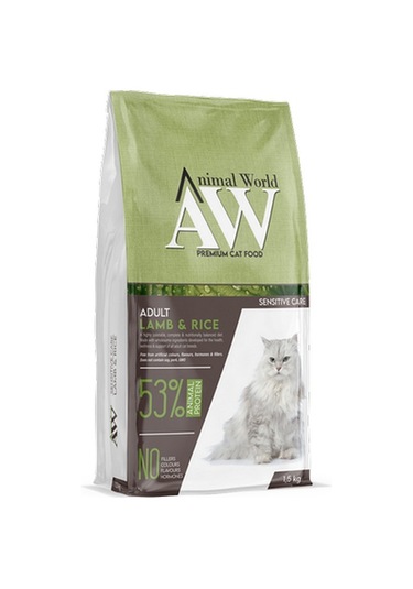 Animal World Kuzu Etli Pirinçli Yetişkin Kedi Maması 1500 G