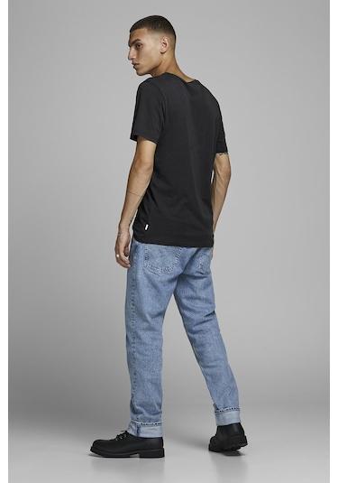 Jack & Jones Jack Jones Erkek Bisiklet Yaka Tişört 12156101 Siyah