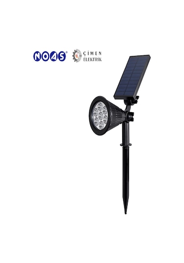 Noas Yl74 0706 S 7w Amber Işık Solar Bahçe Armatürü Siyah