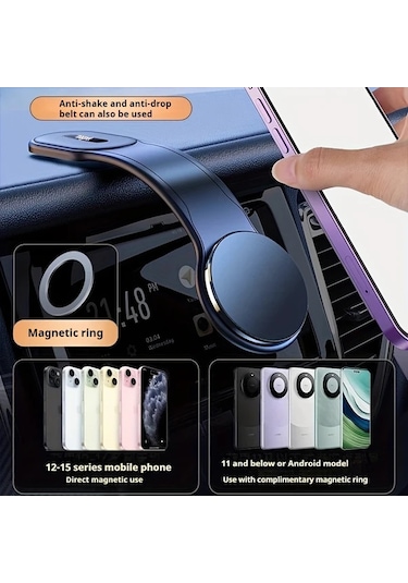 Honeybeeshop Araç Manyetik Telefon Tutucu Süper Güçlü Mıknatıslı Abs Esnek Oval Şekil Tüm Araçlar İçin Su Geçirmez Ayarlanabilir