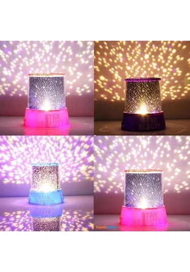 Sepetegelsin Yeni Moda Renkli Yıldızlar Led Gece Işığı Pembe Pembe