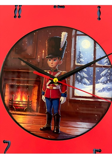 Kişiye Özel İsimli Çocuk Odası Duvar Saati Epoksi Dolgulu 35 Cm Masallar Serisi Kırmızı - Mavi