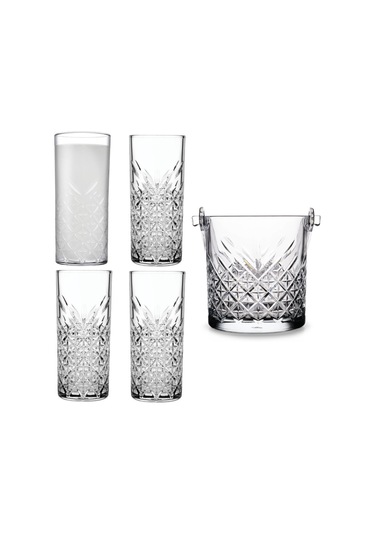 Paşabahçe Timeless Rakı Bardağı Buz Kovası Seti-420326x4-530068x1