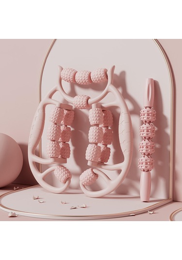 Suntek 2 Adet Kas Silindiri Masaj Aletleri El Silindirleri Kollar Pembe