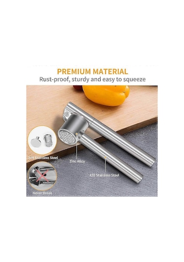 Sarımsak Pres Kıyma Makinesi - Sarımsak Ezici Ve Soyucu Seti, Çıkarılabilir, Ağır Hizmet Tipi, Paslanmaz Sarımsak Kıyma Makinesi Tasarımı Siyah